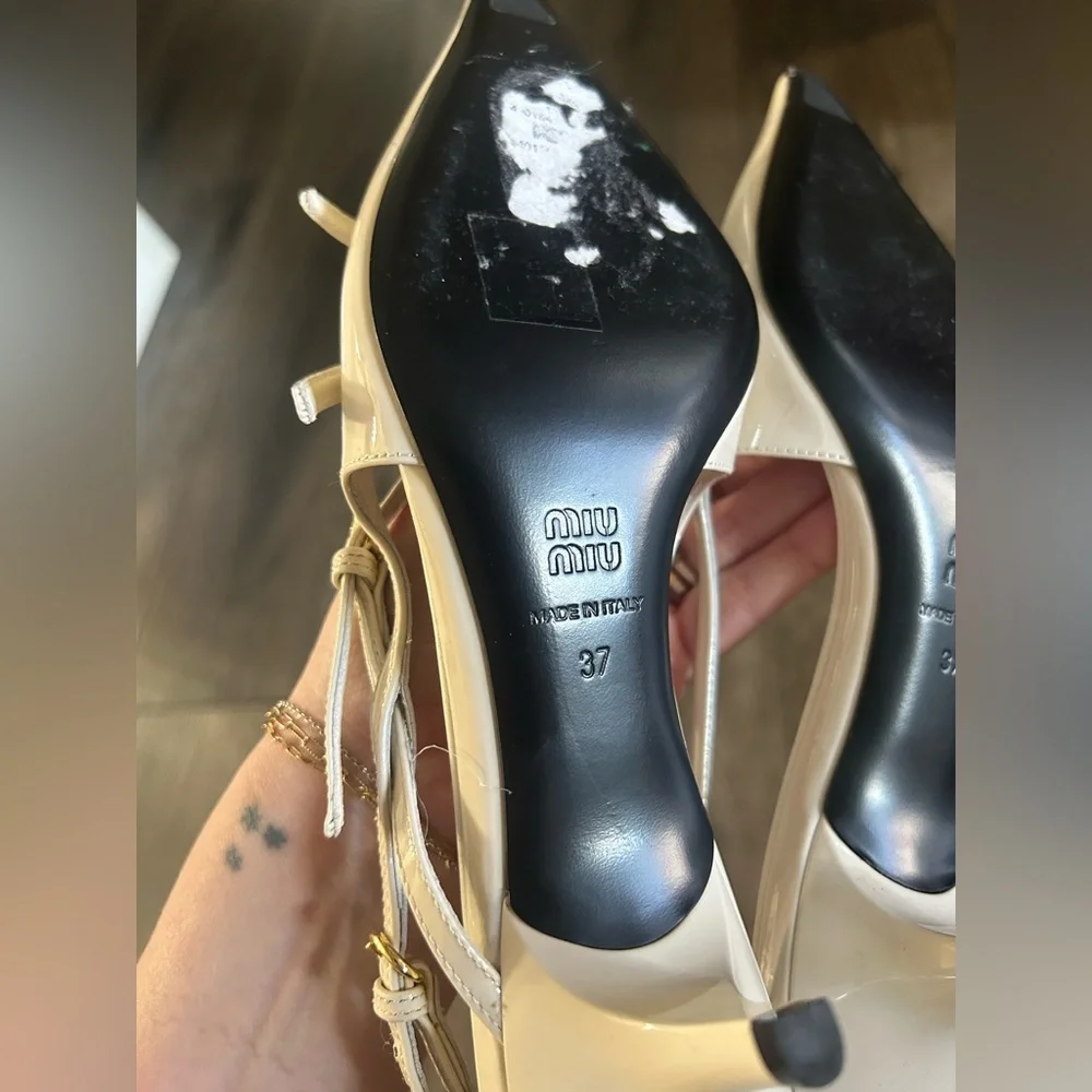 Miu Miu kitten heel slingback pumps - Picture 4 of 10